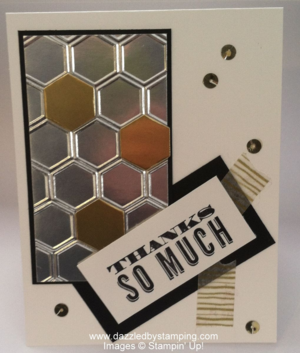 Mixed Metals, Honeycomb e folder, Gold Sequin Trim, Oh Hello, Watercolor Wonder Washi Tape, www.dazzledbystamping.com