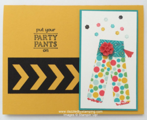 Party Pants (SAB), Chevron punch, Cherry on Top Washi Tape, www.dazzledbystamping.com