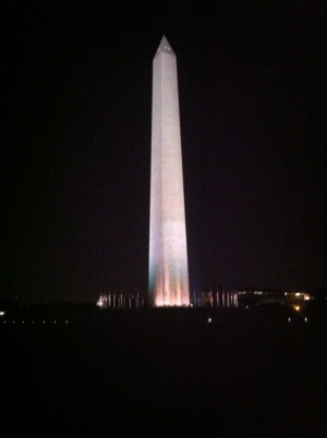 Washington Memorial at night