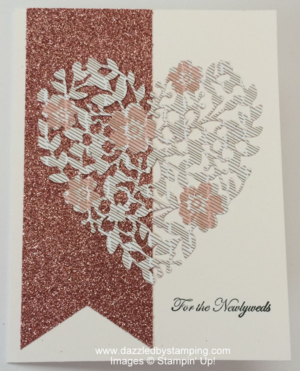 Bloomin Hearts Thinlit, Blushing Bride Glimmer Paper, www.dazzledbystamping.com