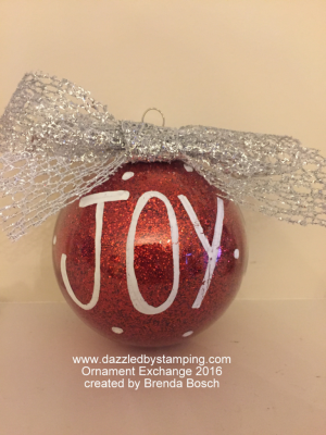 2016 Ornament Exchange, Created by Brenda Bosch, www.dazzledbystamping.com