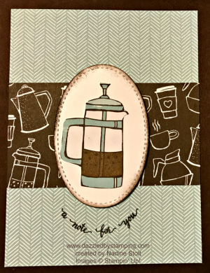 Eastern Beauty, Coffee Break DSP, Stitched Shapes framelits, www.dazzledbystamping.com