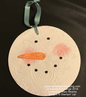 2016 Ornament Exchange, created by Mary Bearss, www.dazzledbystamping.com