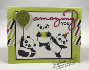 Party Pandas (SAB), Amazing You (SAB), Celebrate You Thinlits (SAB), www.dazzledbystamping.com