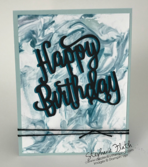 Shaving Cream Technique, Shadowed Happy Birthday, www.dazzledbystamping.com