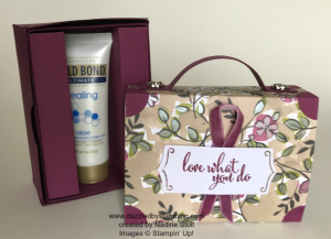Suitcase Lotion Gift Box, Gotta Have It All (SWYL) bundle, created by Nadine Stolt, www.dazzledbystamping.com