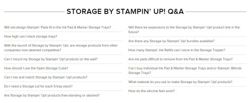 STORAGE by Stampin' Up! - Q&A pic