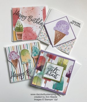 Sweet Ice Cream bundle, created by Ann Maede, www.dazzledbystamping.com