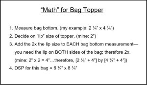 Bag topper math