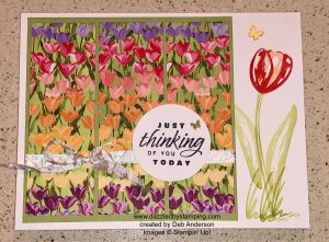 Flowering Tulips, created by Deb Anderson, www.dazzledbstamping.com