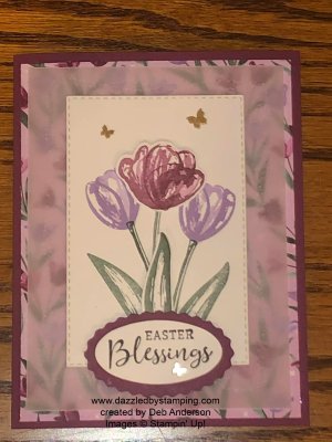 Flowering Tulips, created by Deb Anderson, www.dazzledbstamping.com