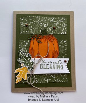 Hello Harvest, swap by Melissa Faust, www.dazzledbystamping.com